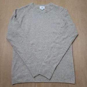 Wills Huckberry Merino Wool Sweater Size XL Mens Beige Speckled Crewneck